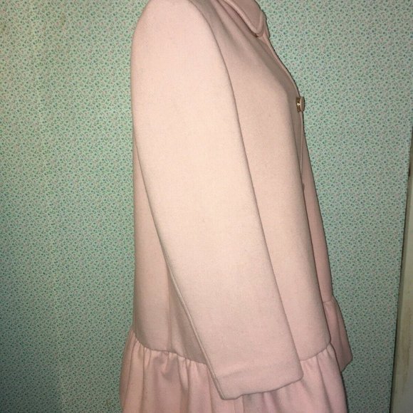 Kate Spade NEW YORK Cameo Pink Peplum Coat L - Picture 5 of 8